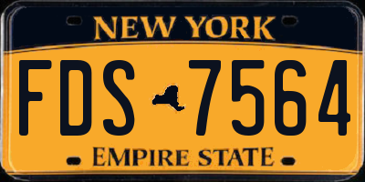 NY license plate FDS7564