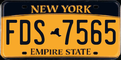 NY license plate FDS7565