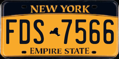 NY license plate FDS7566