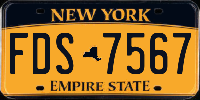 NY license plate FDS7567