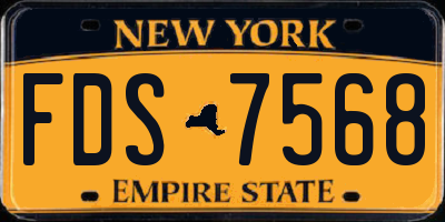 NY license plate FDS7568