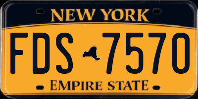 NY license plate FDS7570