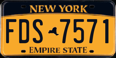 NY license plate FDS7571