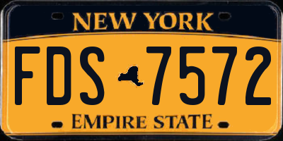 NY license plate FDS7572