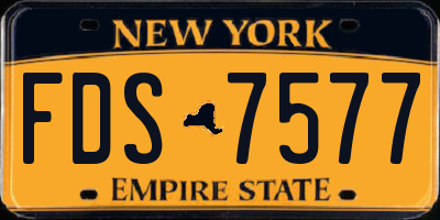 NY license plate FDS7577