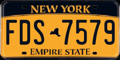 NY license plate FDS7579