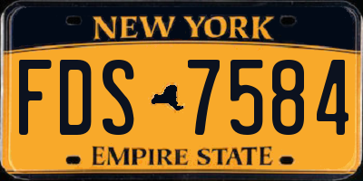 NY license plate FDS7584