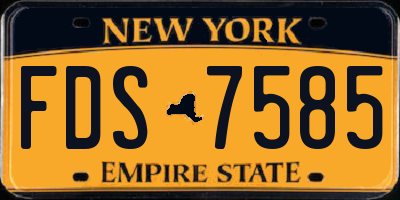NY license plate FDS7585