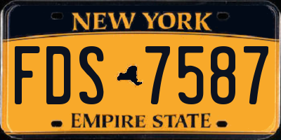 NY license plate FDS7587