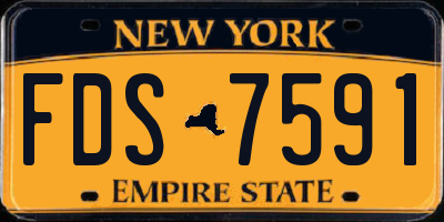 NY license plate FDS7591