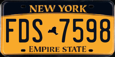 NY license plate FDS7598