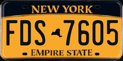 NY license plate FDS7605
