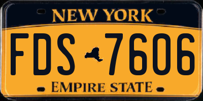 NY license plate FDS7606