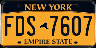 NY license plate FDS7607