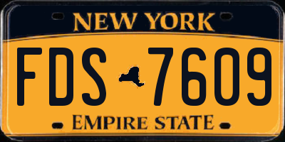 NY license plate FDS7609