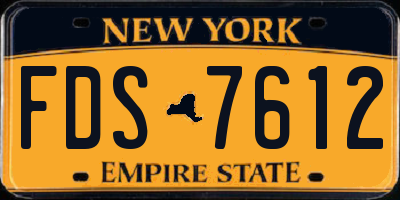 NY license plate FDS7612