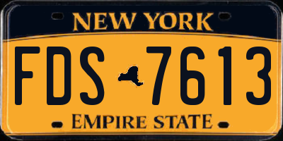 NY license plate FDS7613