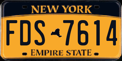 NY license plate FDS7614