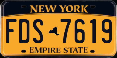 NY license plate FDS7619