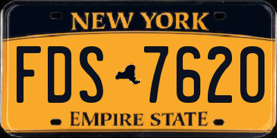 NY license plate FDS7620