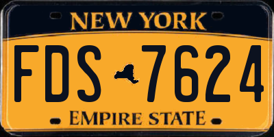 NY license plate FDS7624