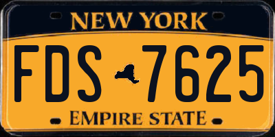 NY license plate FDS7625