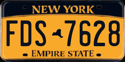 NY license plate FDS7628