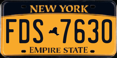 NY license plate FDS7630