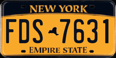 NY license plate FDS7631