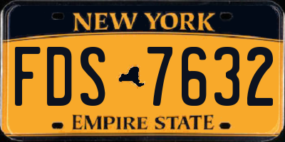 NY license plate FDS7632