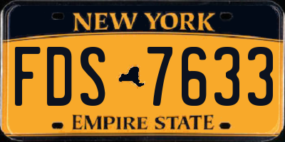 NY license plate FDS7633
