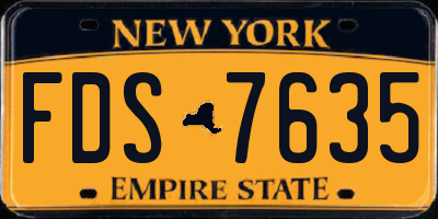 NY license plate FDS7635