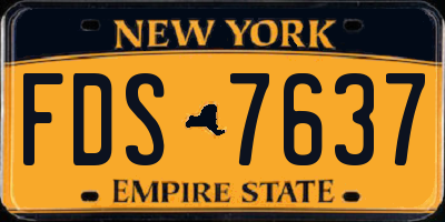 NY license plate FDS7637