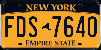 NY license plate FDS7640