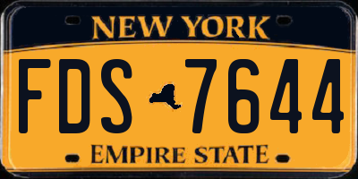 NY license plate FDS7644
