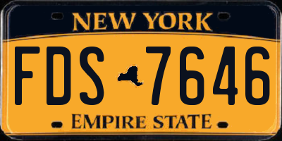 NY license plate FDS7646
