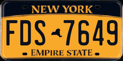 NY license plate FDS7649