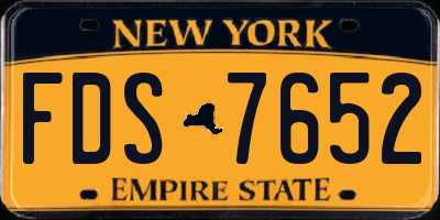 NY license plate FDS7652