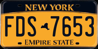 NY license plate FDS7653