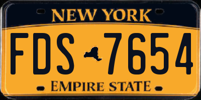NY license plate FDS7654