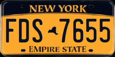 NY license plate FDS7655