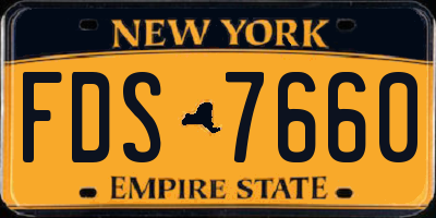 NY license plate FDS7660