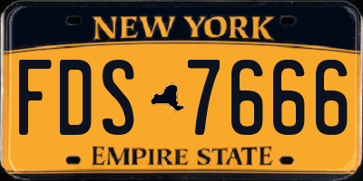 NY license plate FDS7666
