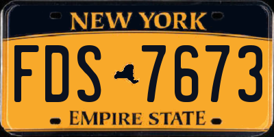 NY license plate FDS7673
