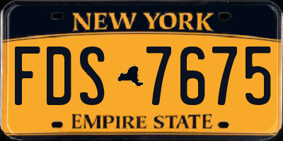 NY license plate FDS7675