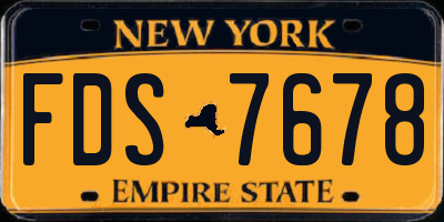 NY license plate FDS7678