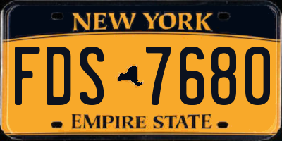 NY license plate FDS7680