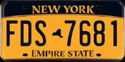 NY license plate FDS7681