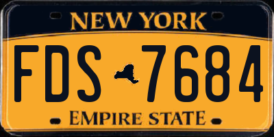 NY license plate FDS7684
