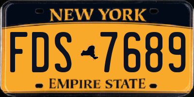 NY license plate FDS7689